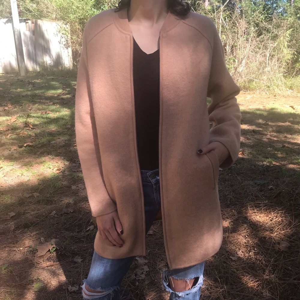 Madewell tan camel sweater coat S